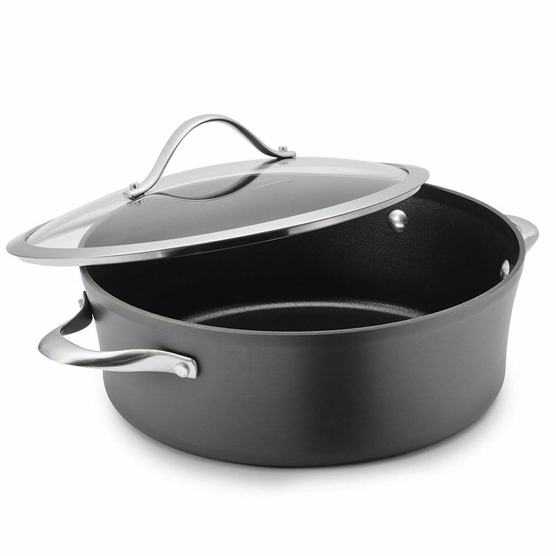 カルファロン4.7Lフタ付両手鍋PFOAフリーCalphalonContemporaryHard-AnodizedAluminumNonstickCookware,SaucePot,5-quart,Black1876968