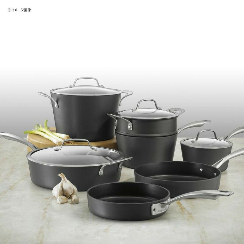 クイジナートフライパン鍋11点セットIH対応ハードアノダイズドアルミCuisinart62I-11ConicalHardAnodizedCookwareSet,Medium,Black