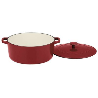 キャセロール 両手鍋 6.6L クラシック エナメル ホーロー キャストアイアン 鋳鉄 クイジナート Cuisinart CI670-30CR Chef's Classic Enameled Cast Iron 7-Quart Round Covered Casserole, Cardinal Red