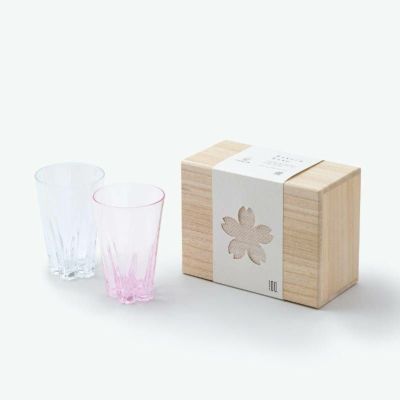さくらさく タンブラー 紅白 ペア 100% SAKURASAKU GLASS TUMBLER KOHAKU