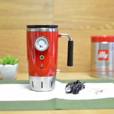 レトロ 電気保温マグ 車載可 Tech Tools Retro Heated Smart Travel Mug Stainless Steel