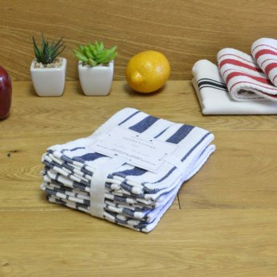 ウイリアムズ・ソノマ ディッシュクロス 38×38cm 抜群の吸収力と耐久性 タオル 4枚セット<br> Williams-Sonoma Striped Dishcloths, Set of 4