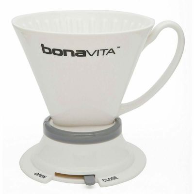 ドリッパーでプレスの味わいボナビータ開閉スイッチ付ドリッパーBonavitaWideBasePorcelainImmersionDripper