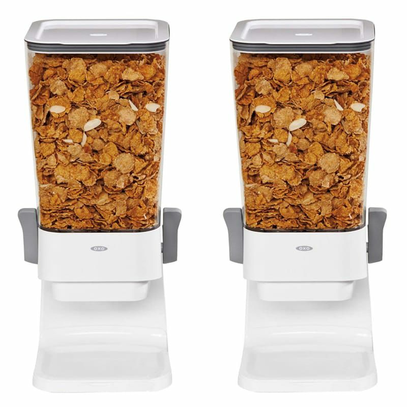 OXOオクソシリアルディスペンサー2個セットOXOGoodGripsCountertopCerealDispenser,Clear/White(Packof2)