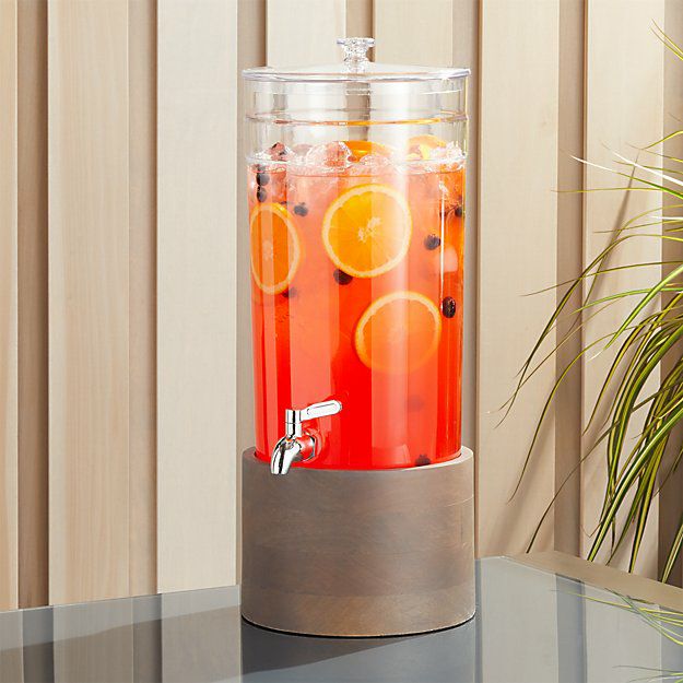 ガラスドリンクディスペンサー7.5Lオークスタンドポーランド製RefreshmentDrinkDispenser