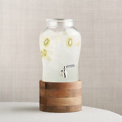 ドリンクサーバー スタンド付 ガラス ディスペンサー ステンレス蛇口 木 大理石 6.6L ボウ レストラン カフェ ホテル Beau Drink Dispenser