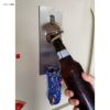 栓抜きボトルオープナーマグネットキャップキャッチャー付冷蔵庫用ステンレスCracknCatchMagneticBottleOpenerforRefrigeratorwithHoopandMagnetCapCatcher-StainlessSteel
