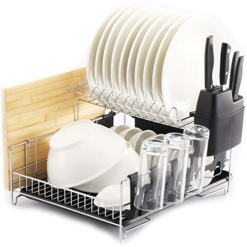 KitchenAid Compact Stainless Steel Dish Rack, Satin Gray,  15-Inch-by-13.25-Inch