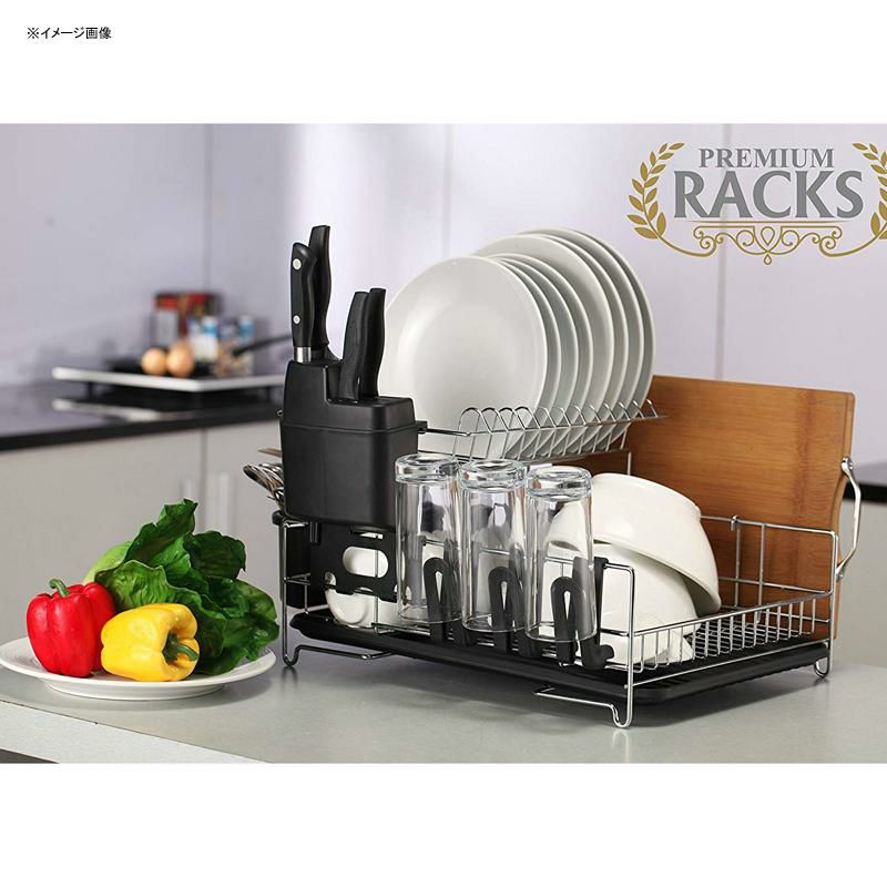 食器水切りディッシュラック2段ステンレスまな板ホルダーナイフコップキッチンPremiumRacksProfessionalDishRack-304StainlessSteel-FullyCustomizable-MicrofiberMatIncluded-ModernDesign