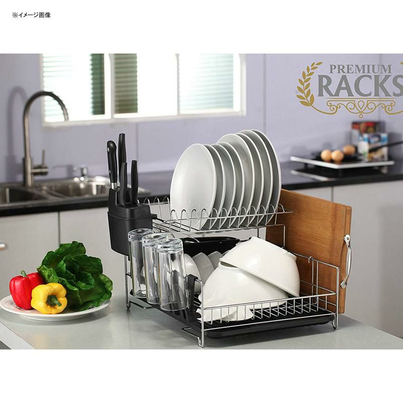 食器水切りディッシュラック2段ステンレスまな板ホルダーナイフコップキッチンPremiumRacksProfessionalDishRack-304StainlessSteel-FullyCustomizable-MicrofiberMatIncluded-ModernDesign