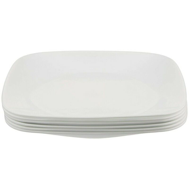 コレールスクエアプレート皿6枚セットピュアホワイト白食器CorelleSquarePureWhite9-InchPlateSet(6-Piece)
