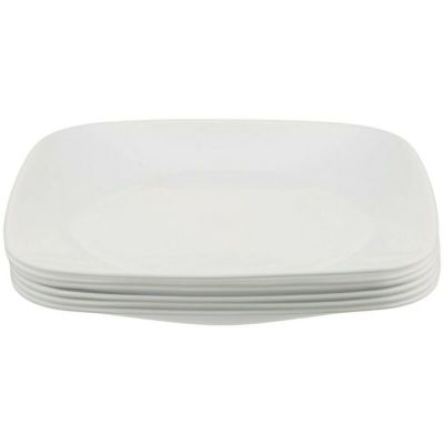 コレールスクエアプレート皿6枚セットピュアホワイト白食器CorelleSquarePureWhite9-InchPlateSet(6-Piece)