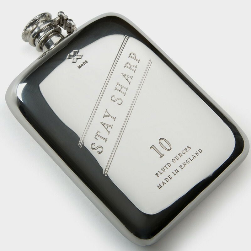 スキットル300mlイギリス製ウィスキーボトル水筒ステンレスケース付BestMade10oz.Flask