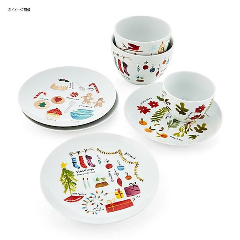 ボウル3個セット食器磁器ウィンターコラージュクリスマス冬CrateandBarrelWinterCollageNestingBowls,Setof3