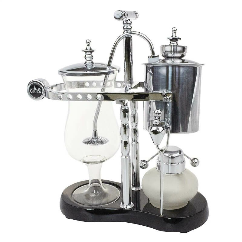 Diguo帝国2代目サイフォン式コーヒーメーカーゴールドDiguoGen-2Belgium/BelgianLuxuryRoyalBalancingSiphonCoffeeMaker.WoodenBase,T-Handle,EasytoCleanTakeApartWaterRetainerandPermanentFilter