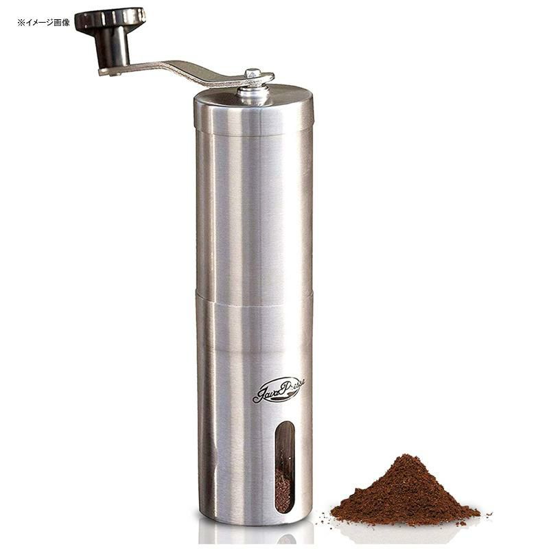 豆挽き手動ステンレスコーヒーミルうす式臼式JavaPresseManualCoffeeGrinderwithConicalBurrMill,BrushedStainlessSteel