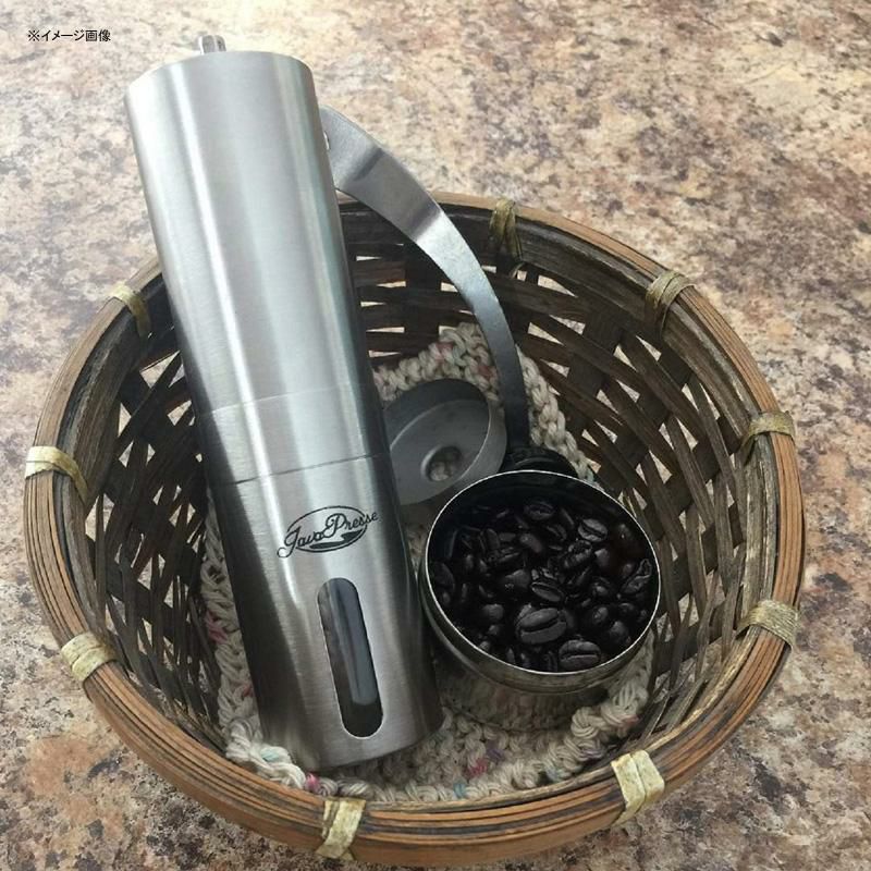 豆挽き手動ステンレスコーヒーミルうす式臼式JavaPresseManualCoffeeGrinderwithConicalBurrMill,BrushedStainlessSteel