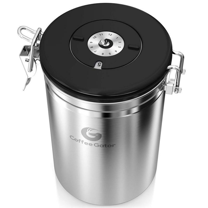 コーヒー用保存容器密閉容器コーヒー豆ステンレスCoffeeGatorStainlessSteelContainer-Canisterwithco2ValveandScoop