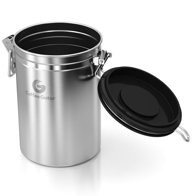 コーヒー用保存容器密閉容器コーヒー豆ステンレスCoffeeGatorStainlessSteelContainer-Canisterwithco2ValveandScoop