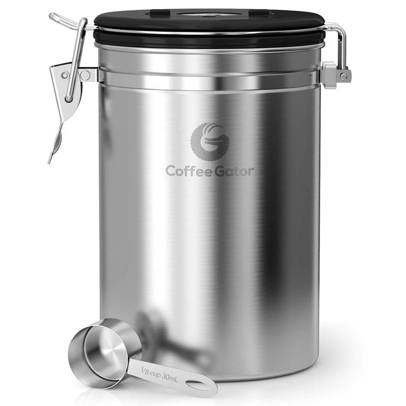 コーヒー用保存容器密閉容器コーヒー豆ステンレスCoffeeGatorStainlessSteelContainer-Canisterwithco2ValveandScoop