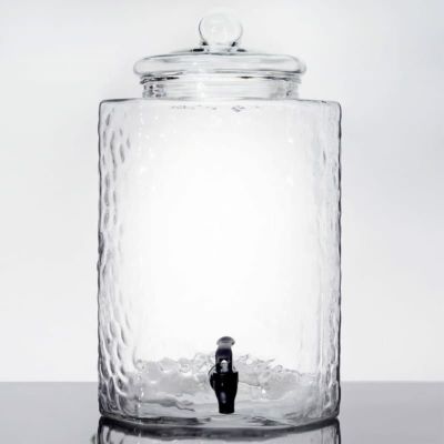 ドリンクサーバー 鎚目 ガラスドリンクディスペンサー 19L レストラン カフェ ホテル Acopa 5 Gallon Hammered Glass Beverage Dispenser 553040088 / 553040088HFK