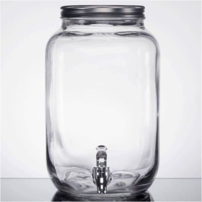 ドリンクサーバー メイソンジャー ガラスドリンクディスペンサー 7.5L レストラン カフェ ホテル Acopa 2 Gallon Mason Jar Glass Beverage Dispenser 553220025