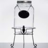 メイソンジャーガラスドリンクディスペンサー7.5Lボトルタグインフューザーワイヤースタンド付Core2GallonMasonJarGlassBeverageDispenserwithInfusionChamber,ChalkboardSign,andBlackStand553220025BKT