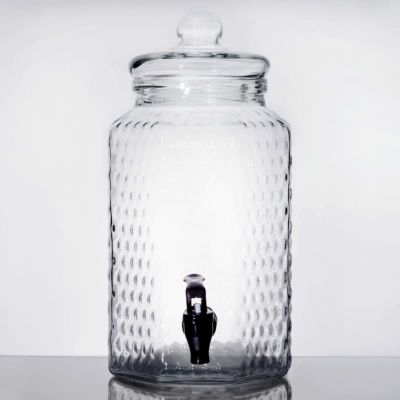 ドリンクサーバー 模様入 ガラスドリンクディスペンサー 3.8L レストラン カフェ ホテル Acopa 1 Gallon Glass Beverage Dispenser 553100049