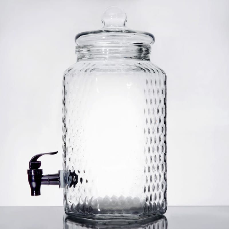 模様入ガラスドリンクディスペンサー3.8LCore1GallonGlassBeverageDispenser553100049