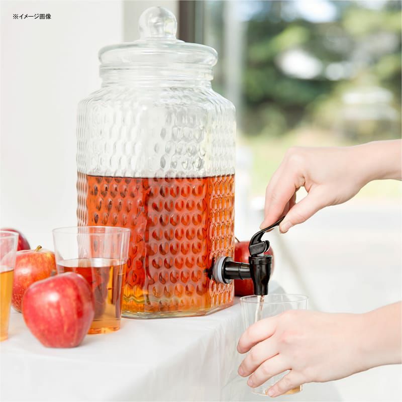 模様入ガラスドリンクディスペンサー3.8LCore1GallonGlassBeverageDispenser553100049