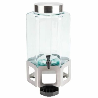 ドリンクサーバー ガラスドリンクディスペンサー 7.5L アイスチャンバー メタルスタンド付 レストラン カフェ ホテル Cal-Mil 1111-55 2 Gallon Stainless Steel Cutout Beverage Dispenser with Ice Chamber 211111