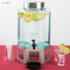 ガラスドリンクディスペンサー7.5Lアイスチャンバーメタルスタンド付Cal-Mil1111-552GallonStainlessSteelCutoutBeverageDispenserwithIceChamber211111155