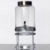 ガラスドリンクディスペンサー7.5Lインフューザーメタルスタンド付Cal-Mil1580-2INF-742GallonSilverSohoGlassBeverageDispenserwithInfusionChamber21115802INF7