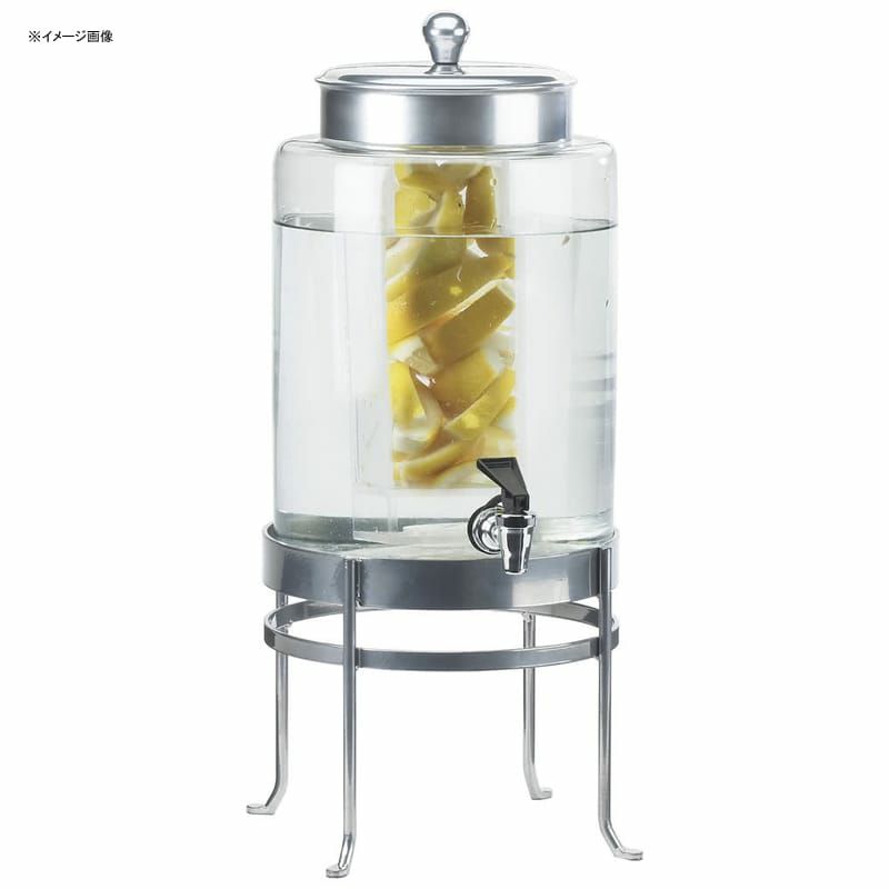 ガラスドリンクディスペンサー7.5Lインフューザーメタルスタンド付Cal-Mil1580-2INF-742GallonSilverSohoGlassBeverageDispenserwithInfusionChamber21115802INF7