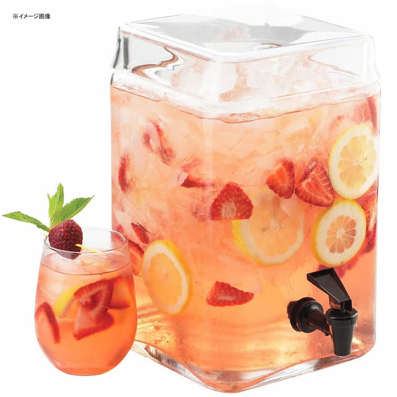 スクエア型ガラスドリンクディスペンサー7.5LCal-Mil1733-22GallonSquareGlassBeverageDispenser21117332