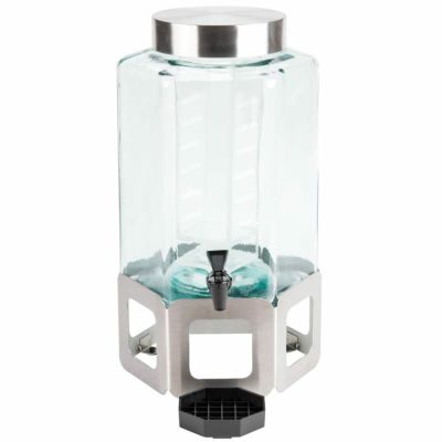 ドリンクサーバー ガラスドリンクディスペンサー 7.5L インフューザー メタルスタンド付 レストラン カフェ ホテル Cal-Mil 1111INF-55 2 Gallon Stainless Steel Cutout Beverage Dispenser with Infusion Chamber 