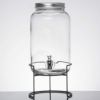 ジャー型ロゴ入ガラスドリンクディスペンサー7.5Lワイヤースタンド付2GallonStyleSetterMainStreetEmbossedGlassBeverageDispenserwithMetalStand494210260GBR
