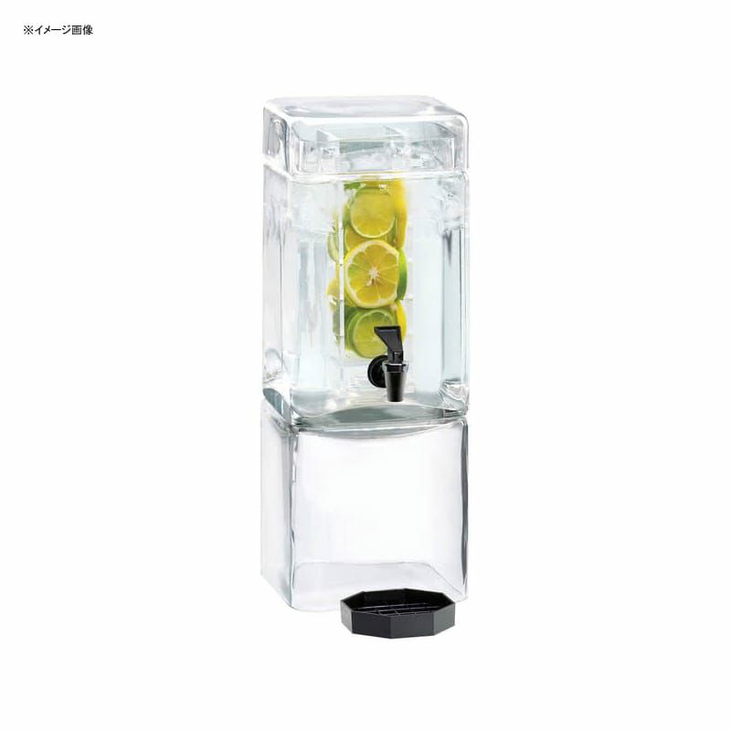 スクエア型ガラスドリンクディスペンサー5.6Lインフューザー付ガラスベースCal-Mil1112-1INF1.5GallonSquareGlassBeverageDispenserwithInfusionChamber21111121INF