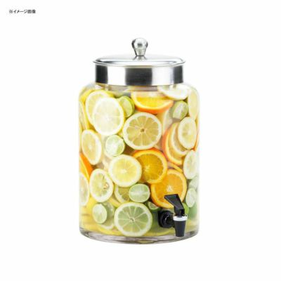 ドリンクサーバー ガラスドリンクディスペンサー 7.5L レストラン カフェ ホテル Cal-Mil 1748-2 2 Gallon Round Glass Beverage Dispenser with Stainless Steel Top 21117482