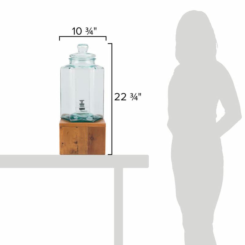 ガラスドリンクディスペンサー7.5Lインフューザー木製スタンド付Cal-Mil3422-2INF2GallonVintageGlassBeverageDispenserwithWoodenBaseandInfusionChamber21134222INF