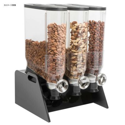 フード ディスペンサー サーバー 3連 各13.3L トリプル ブラック 黒 シリアル スナック キャンディ ホテル レストラン アクリル Rosseto DS109 PRO-BULK 13.3 Liter Triple Canister Tabletop Snack / Cereal Dispen