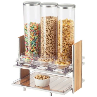 フードディスペンサー サーバー 3連 各2.7L トリプル バンブー シリアル スナック ホテル レストラン Cal-Mil 1499 Eco Modern Cereal Dispenser with Three 2.7 Liter Bins