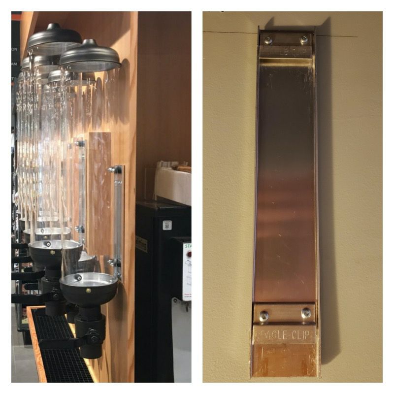コーヒー豆用ディスペンサーアンティークブラス壁掛けアクリル直径16cmアメリカ製サイズ３種類JavaHillDispenserAntiqueBrass.