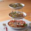 ディスプレイスタンド小3段直径40cmアルミシーフードタワーサービングトレイレストランバイキングビュッフェChoice3-TierSeafoodTowerSetwithSmallAluminumTraysandStand1763TIERSKIT