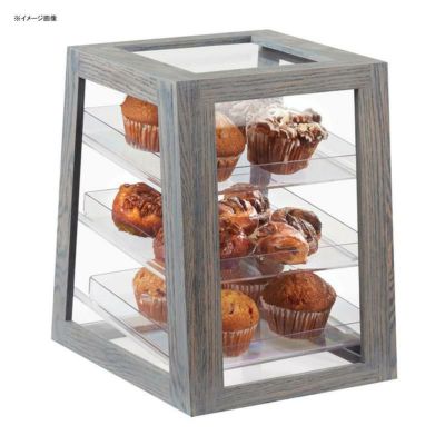 ディスプレイケース 3段 アクリルトレイ 木目 ペストリーケース カフェ レストラン バイキング ビュッフェ Cal-Mil 3830-83 Ashwood Gray Oak 3-Tier Removable Tray Display Case 211383083