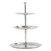 ディスプレイスタンド丸型3段直径22cmステンレスサービングトレイカフェレストランバイキングビュッフェAmericanMetalcraftSTS33TierStainlessSteelDisplayStand124STS3