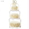 ディスプレイスタンド丸形3段プラスチックプレートワイヤーホワイトカフェレストランバイキングビュッフェWilton307-841GracefulTiersCakeDisplay143307841