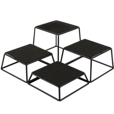 ディスプレイスタンド ライザー 角形 4サイズセット メタル ブラック カフェ レストラン バイキング ビュッフェ Tablecraft BKR4 Square Set of Four Riser Set 808BKR4