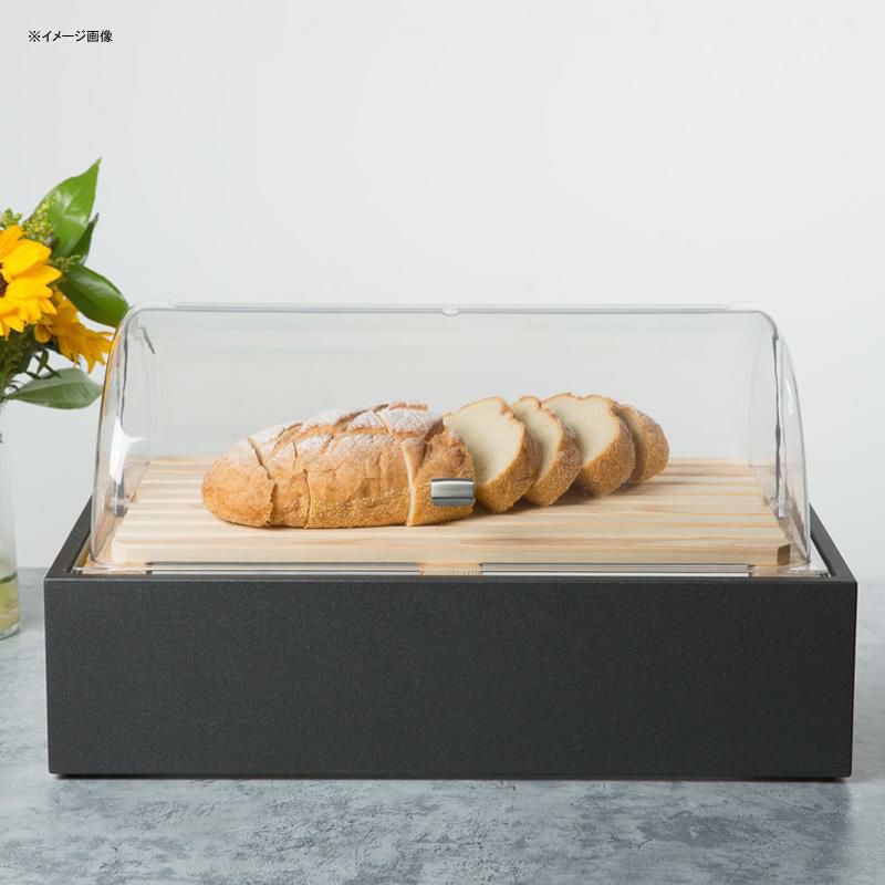 ディスプレイスタンド木製ウッドブレッドボードアクリルフタ付ケースカフェレストランバイキングビュッフェVollrathCubicBlackBreadDisplayTraywithClearLidandPlankedWoodCuttingBoard922CBSLATCVR