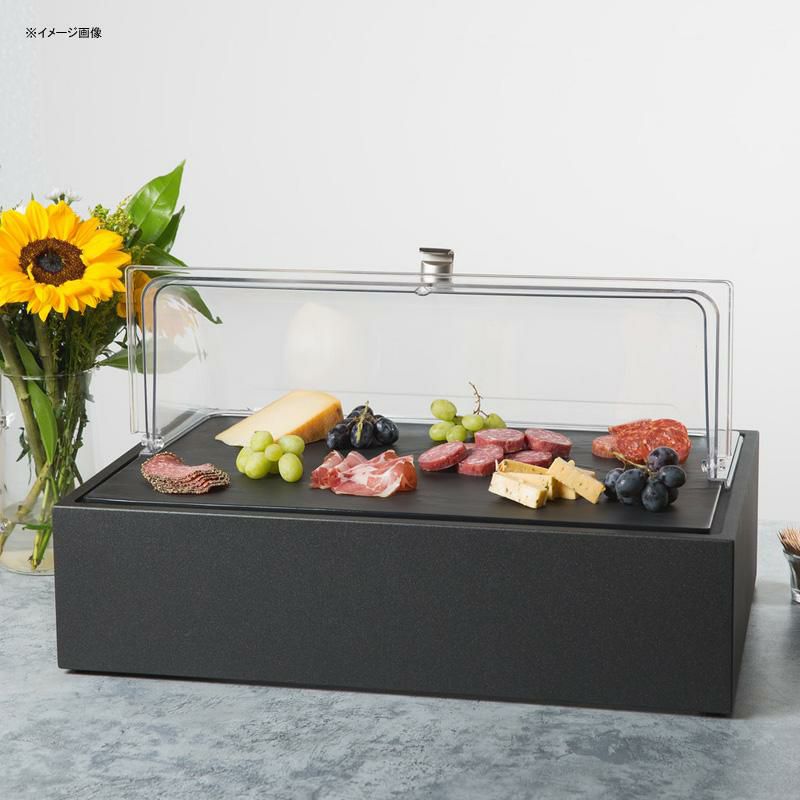 ディスプレイスタンド木製ウッドメラミンプレートアクリルフタ付ケースブラックカフェレストランバイキングビュッフェVollrathCubicBlackFoodDisplayPlatterwithClearLid922SLABCVRKT